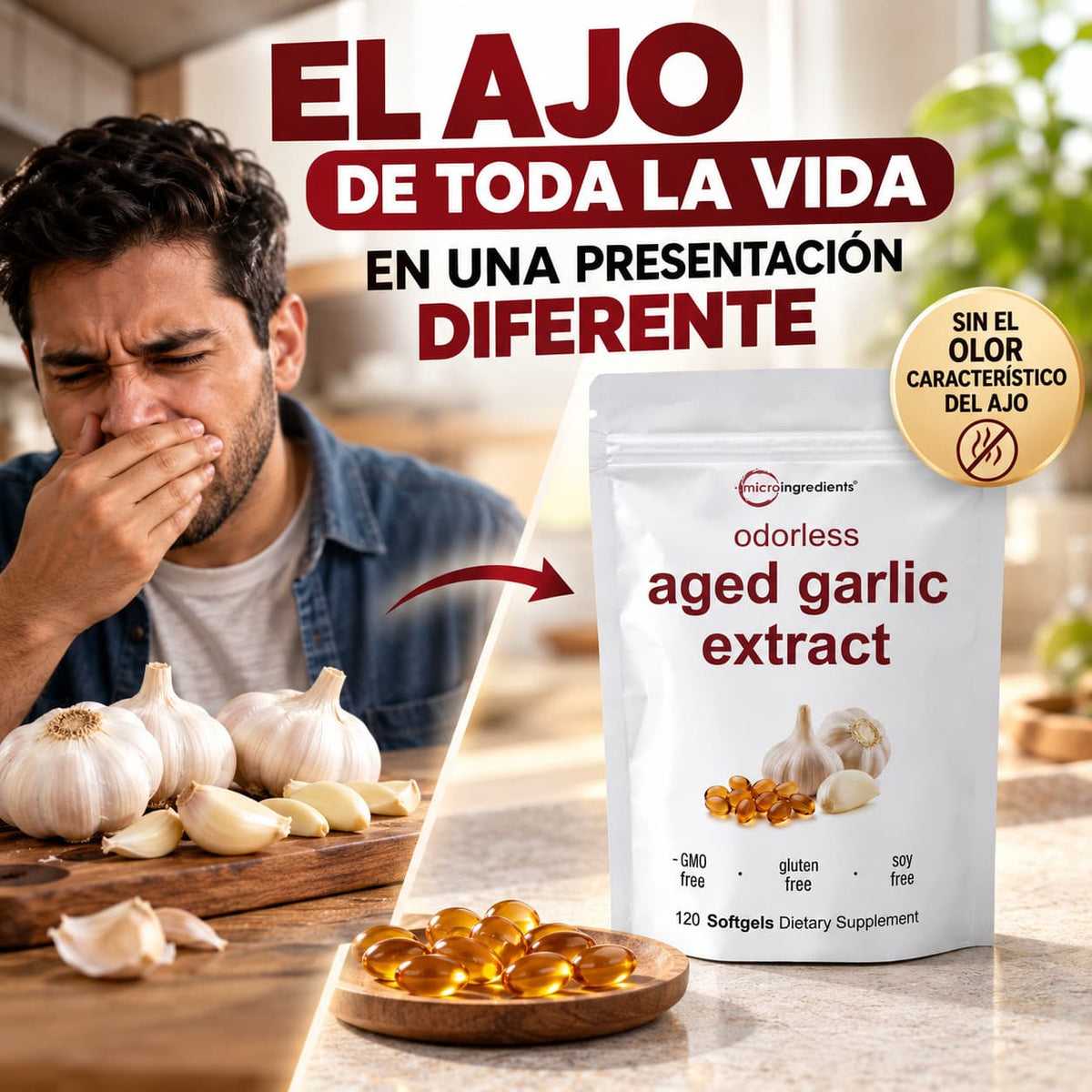 Extracto de Ajo Envejecido  – 120 Cápsulas Blandas