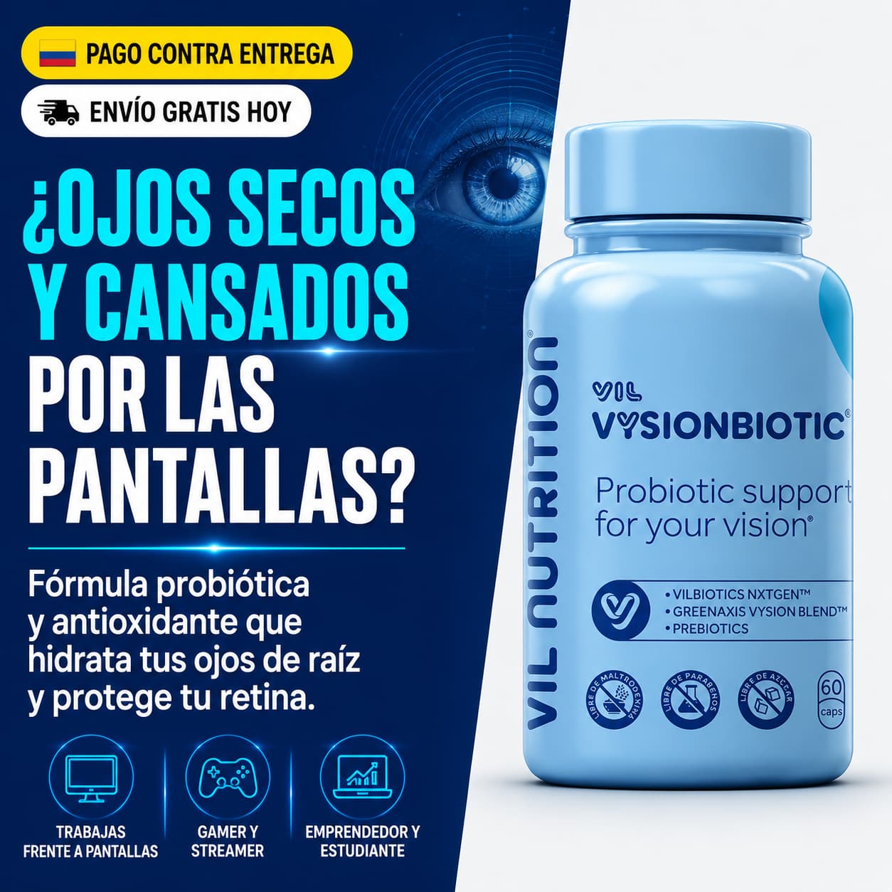 [VysionBiotic®]  -   Adiós al desgaste de la Vista (60 Cápsulas)